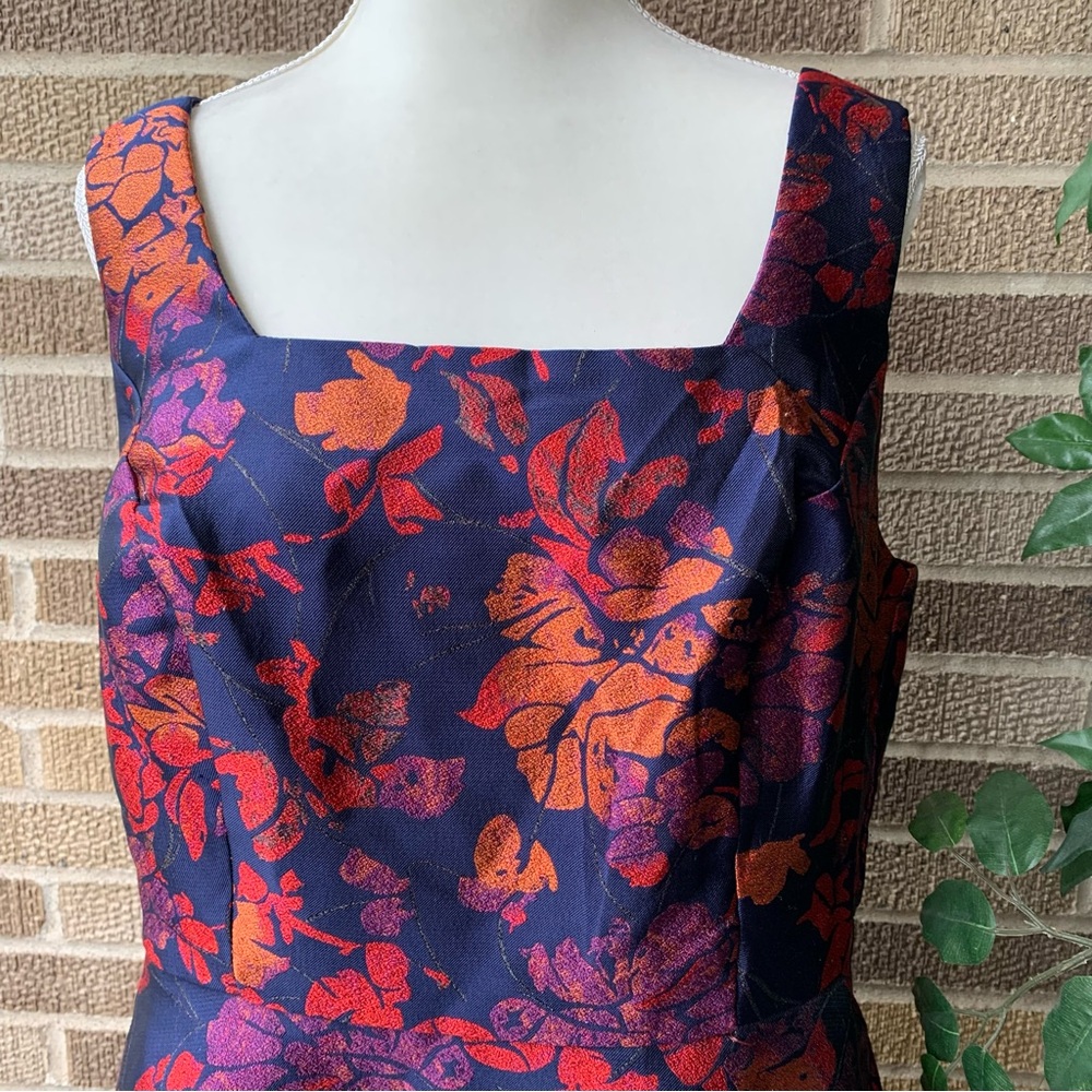 Modcloth Metallic Floral Print Dress Size 18 - Picture 3 of 13